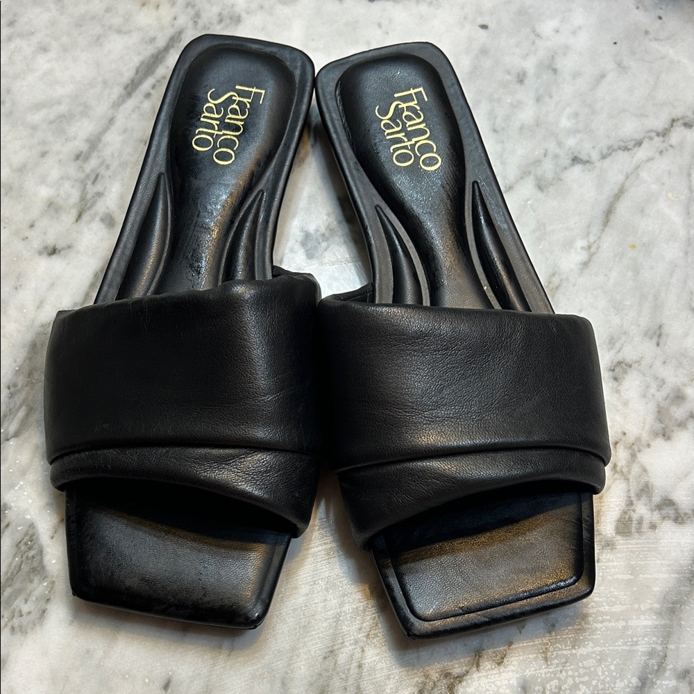 Franco Sarto Black Padded Slide Sandals size 8